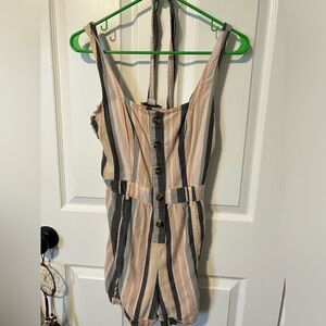 Striped Button-Down Romper American Eagle
